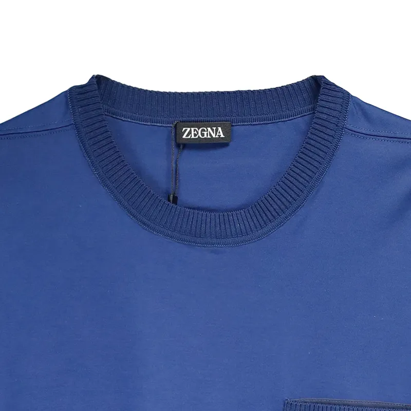Ribbed-Trim Cotton T-Shirt