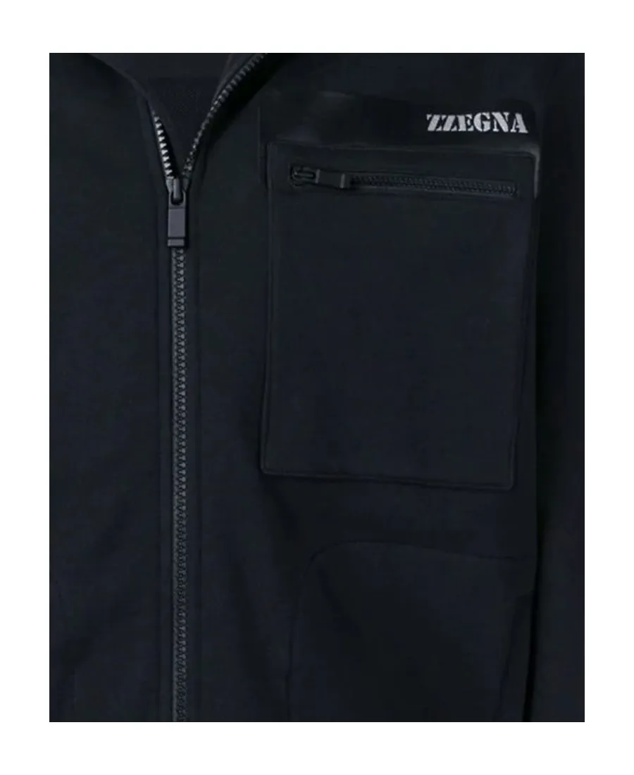 Logo Zipper Casual Coat