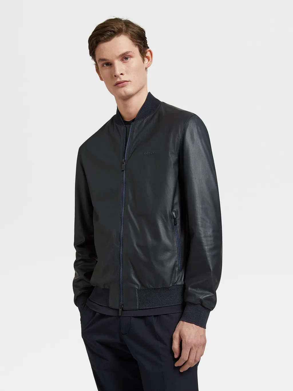 Zipper Logo Casual Jacket