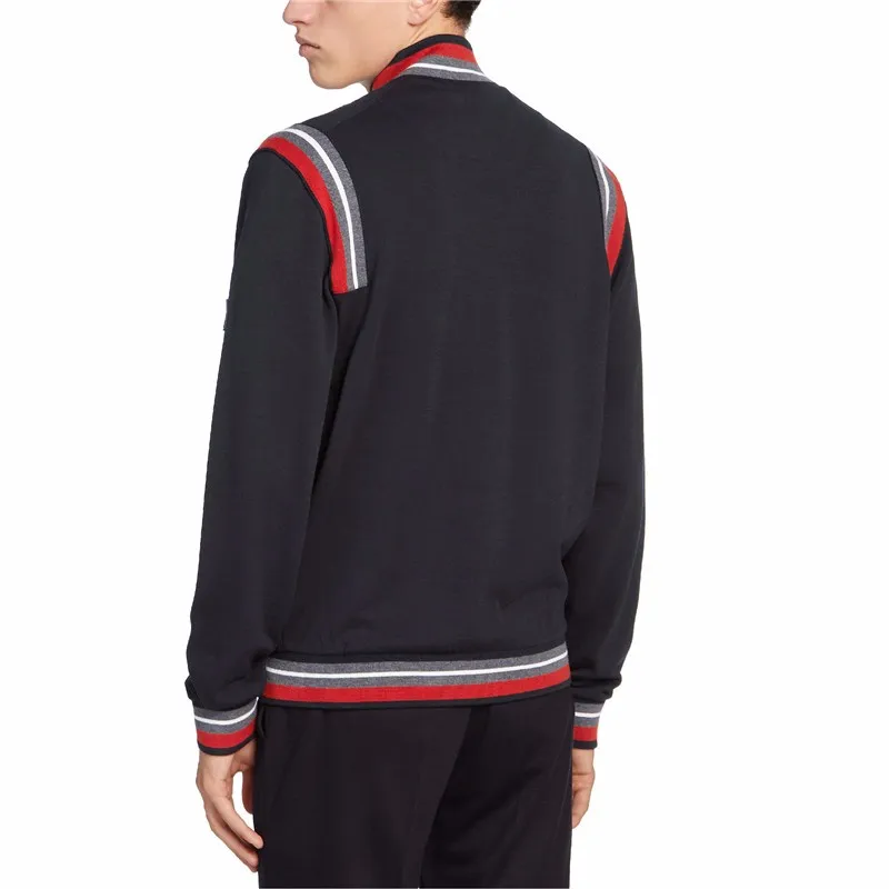 Collision Striped Zipper Sports Jacket