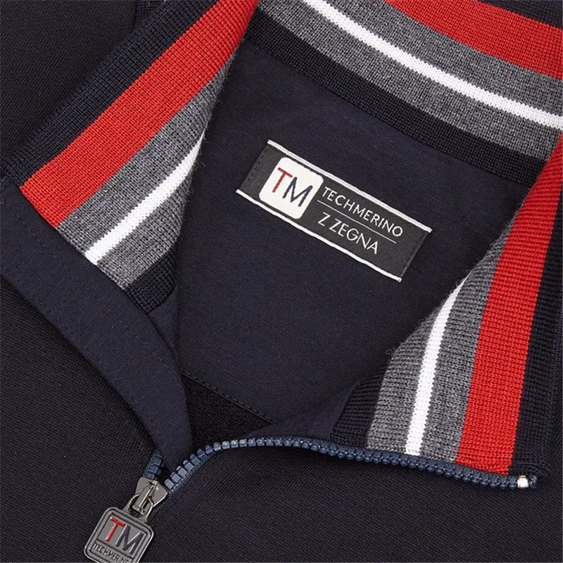 Collision Striped Zipper Sports Jacket