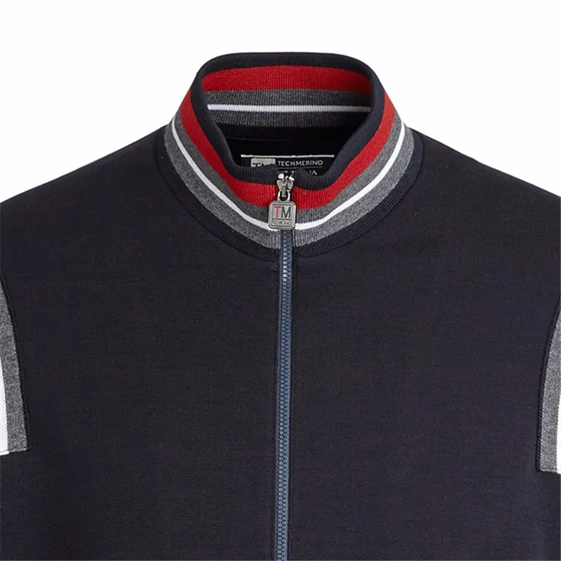Collision Striped Zipper Sports Jacket