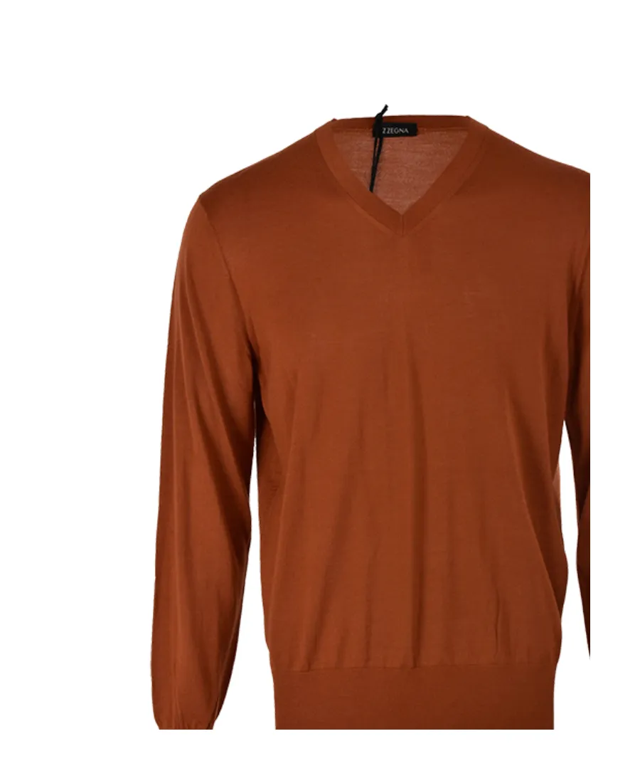 Long-Sleeved V-Neck Sweater