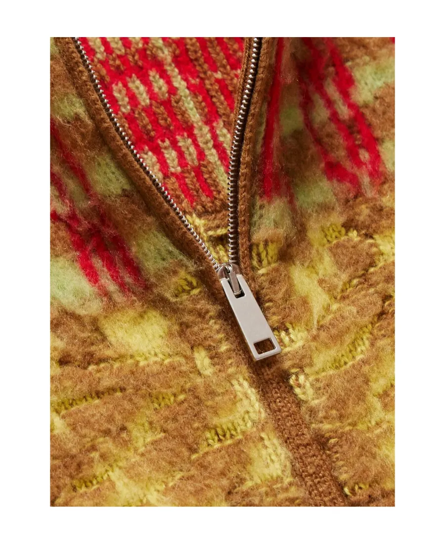 X The Elder Statesman Patterned-Intarsia Jacket