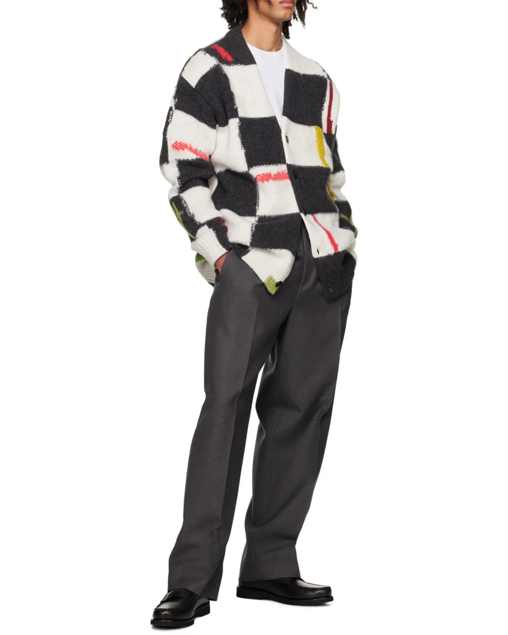 Checked Cashmere-Wool Cardigan