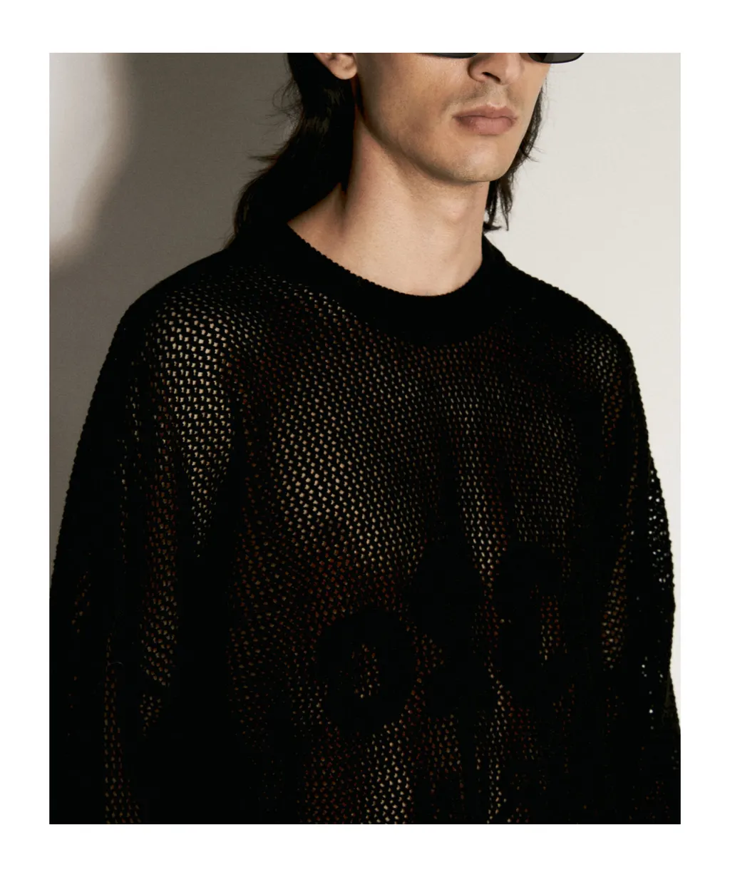 Hollowed-Out Knitted Sweater