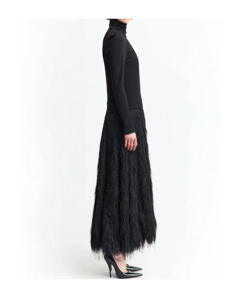 High-Neck Long-Sleeved Dress