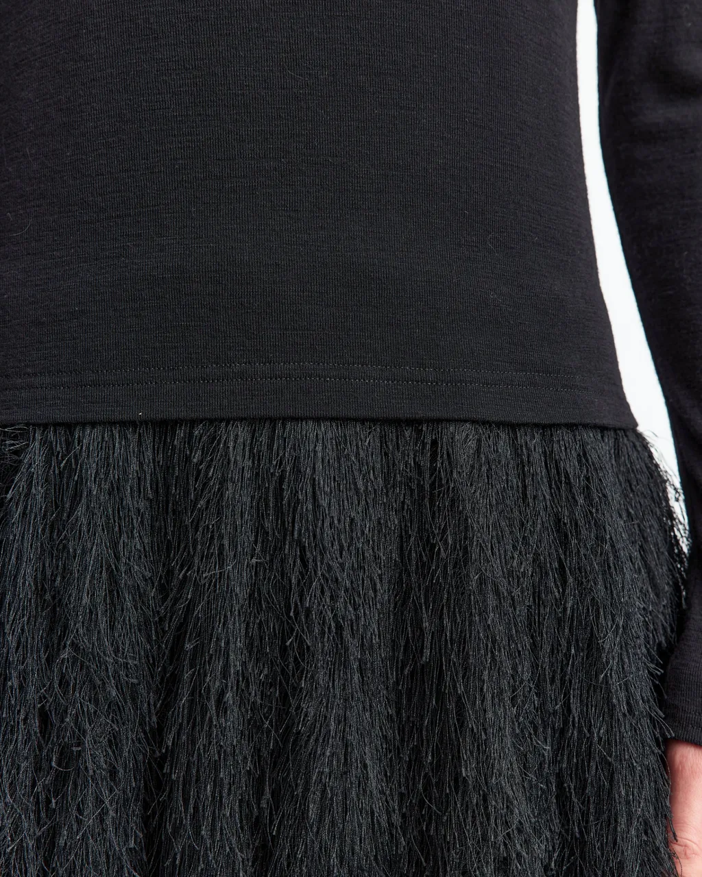 High-Neck Long-Sleeved Dress