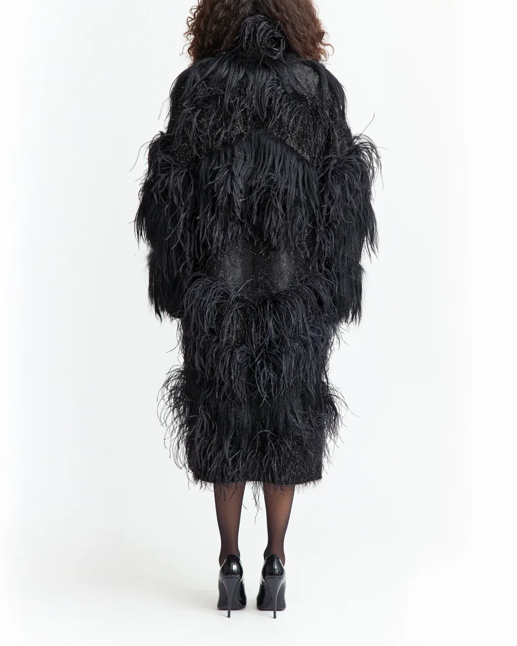 Feather-Embellished Coat