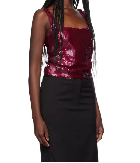 Sequined Mesh Vest