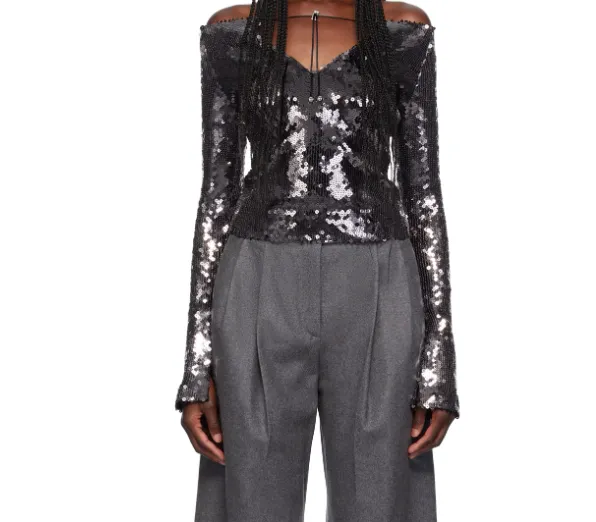 Mesh T-Shirt With Sequins