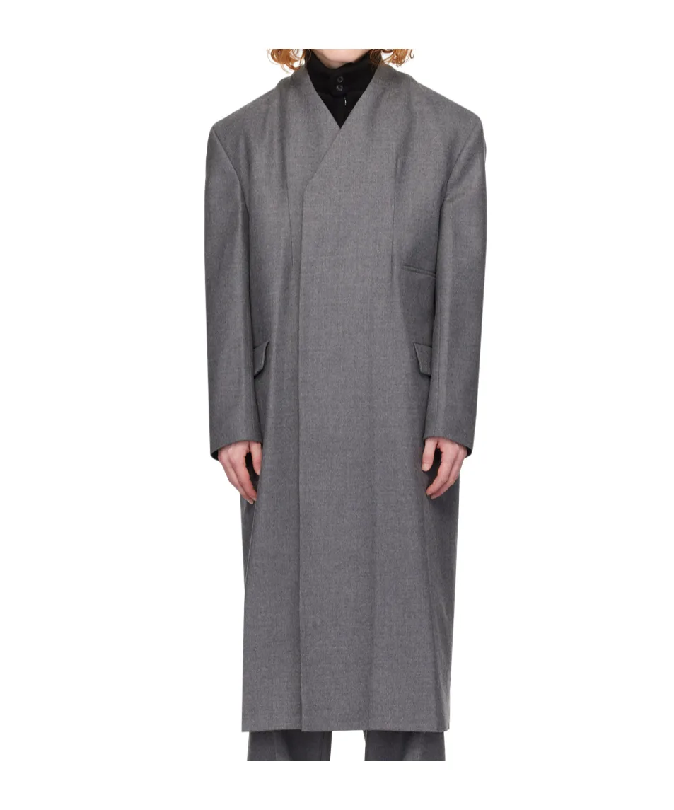 Stretch Virgin Wool-Blend Twill Coat