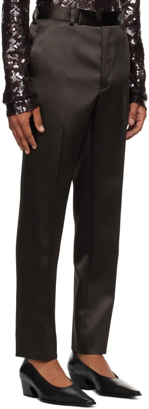 Slim-Fit Triacetate And Nylon-Blend Satin Trousers
