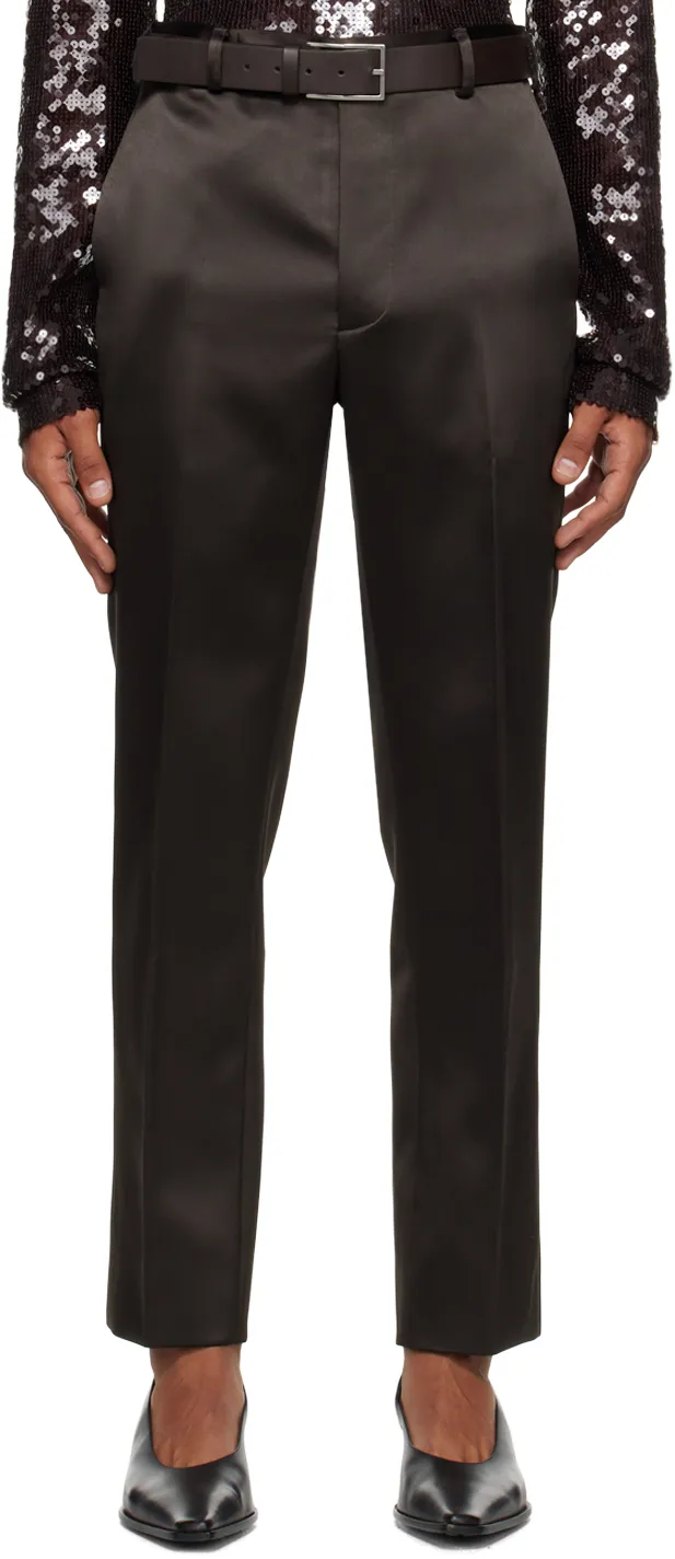 Slim-Fit Triacetate And Nylon-Blend Satin Trousers