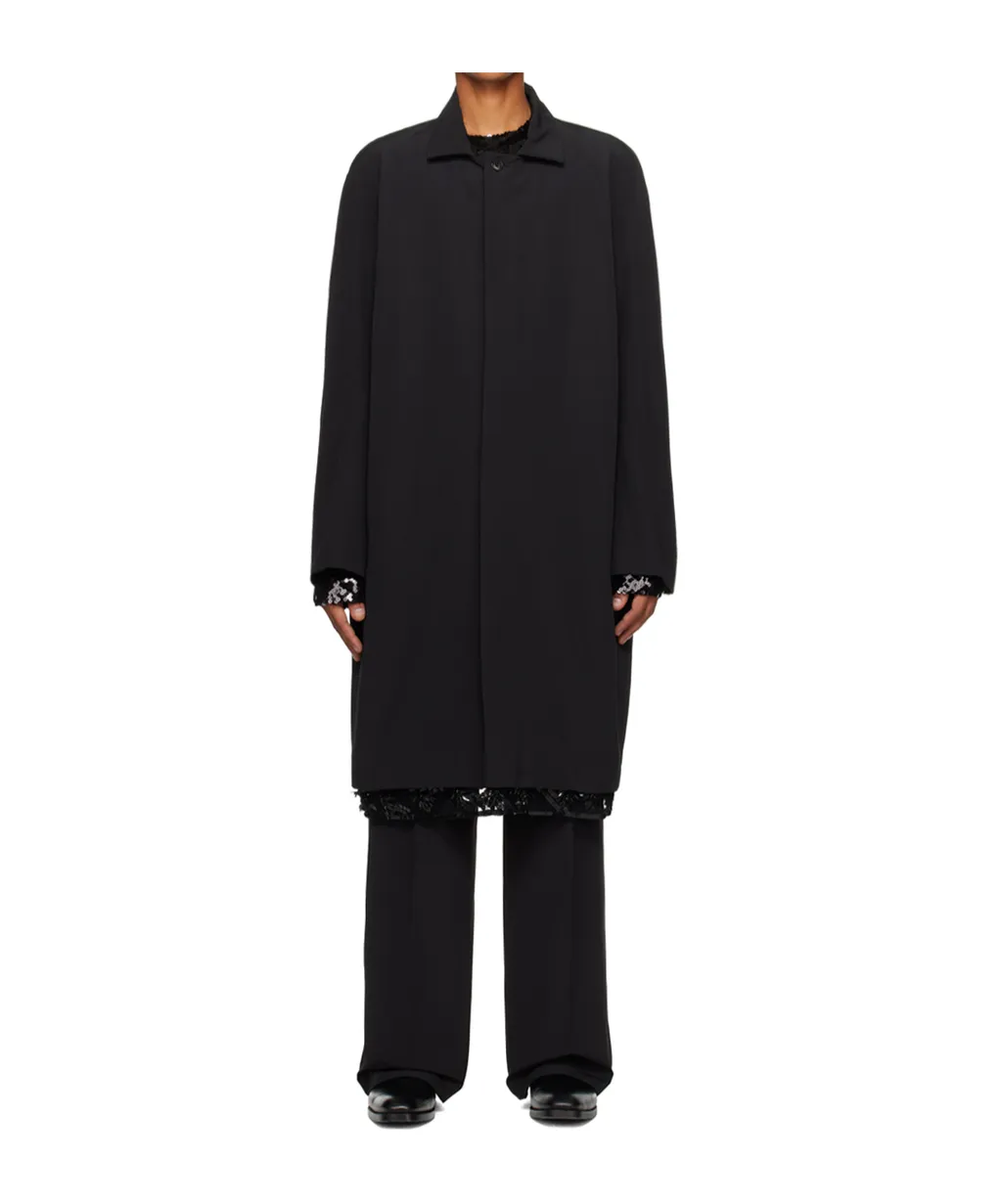 Triacetate- And Nylon-Blend Faille Coat