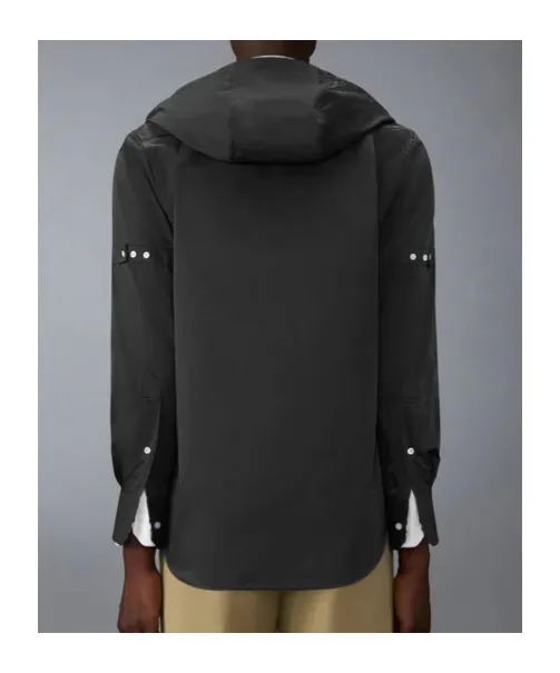 Hooded Armband-Detail Shirt