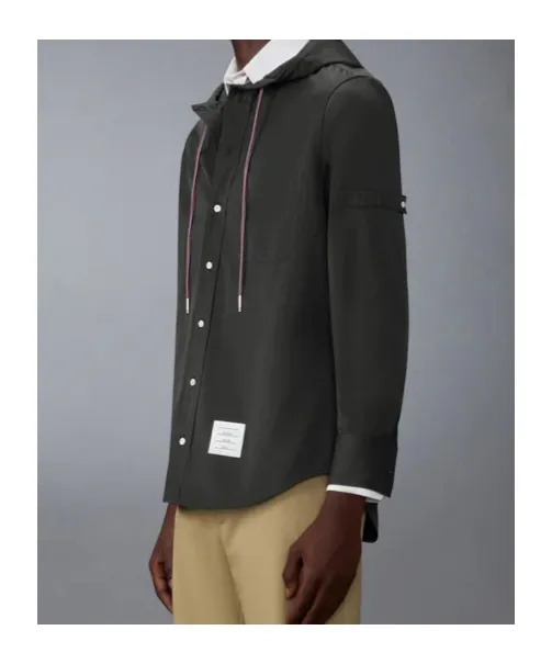 Hooded Armband-Detail Shirt