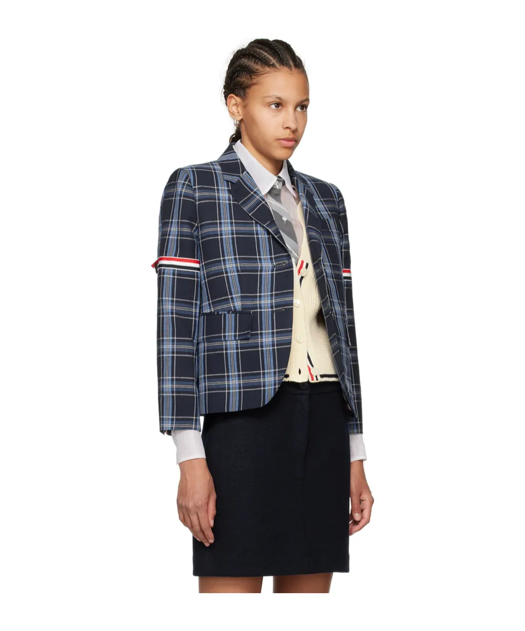 Armband Plaid Suit Coat