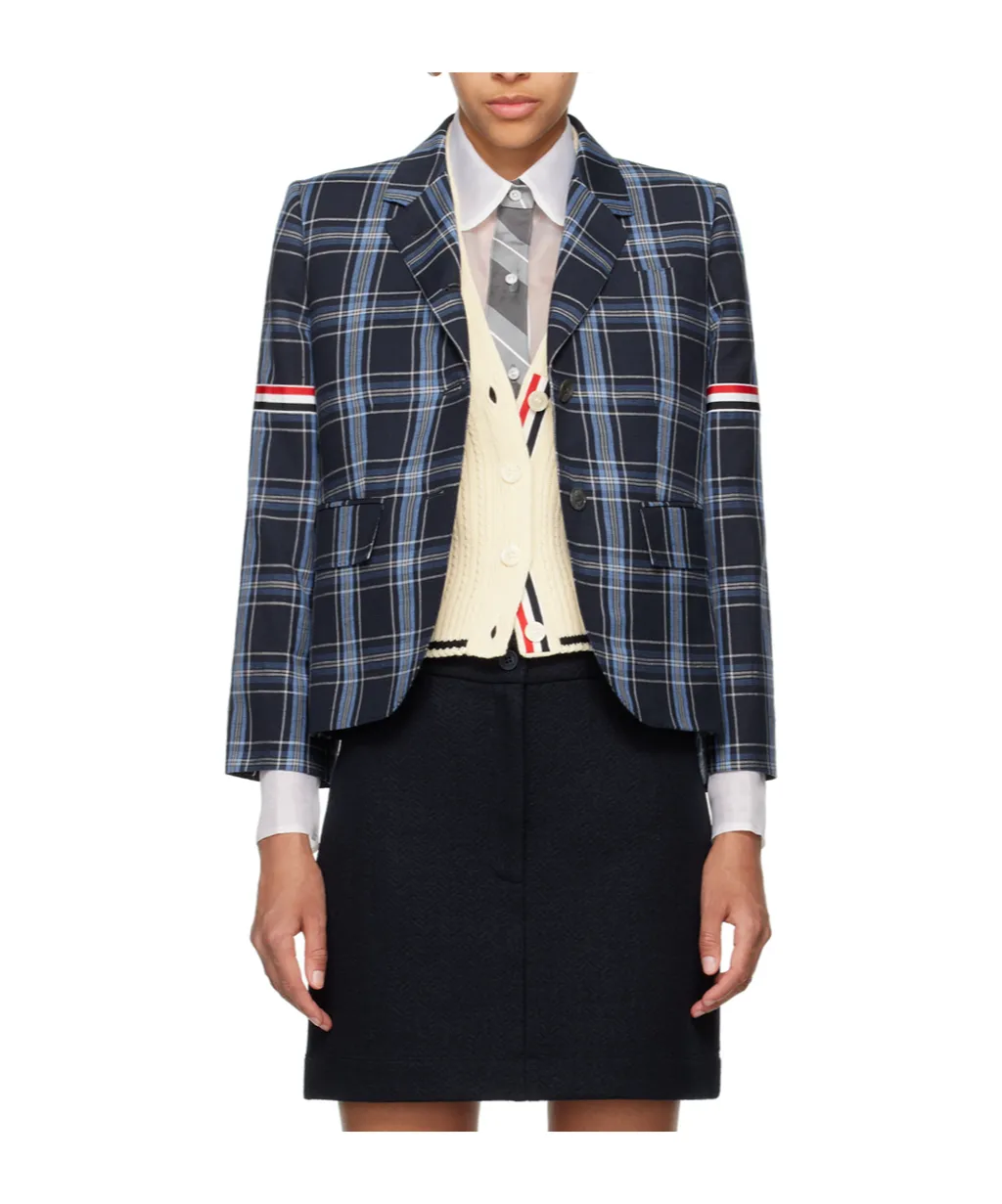 Armband Plaid Suit Coat