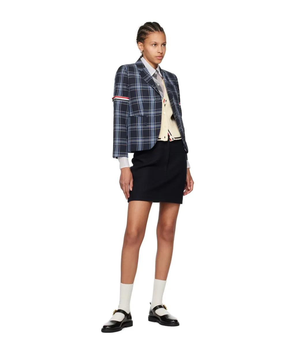 Armband Plaid Suit Coat