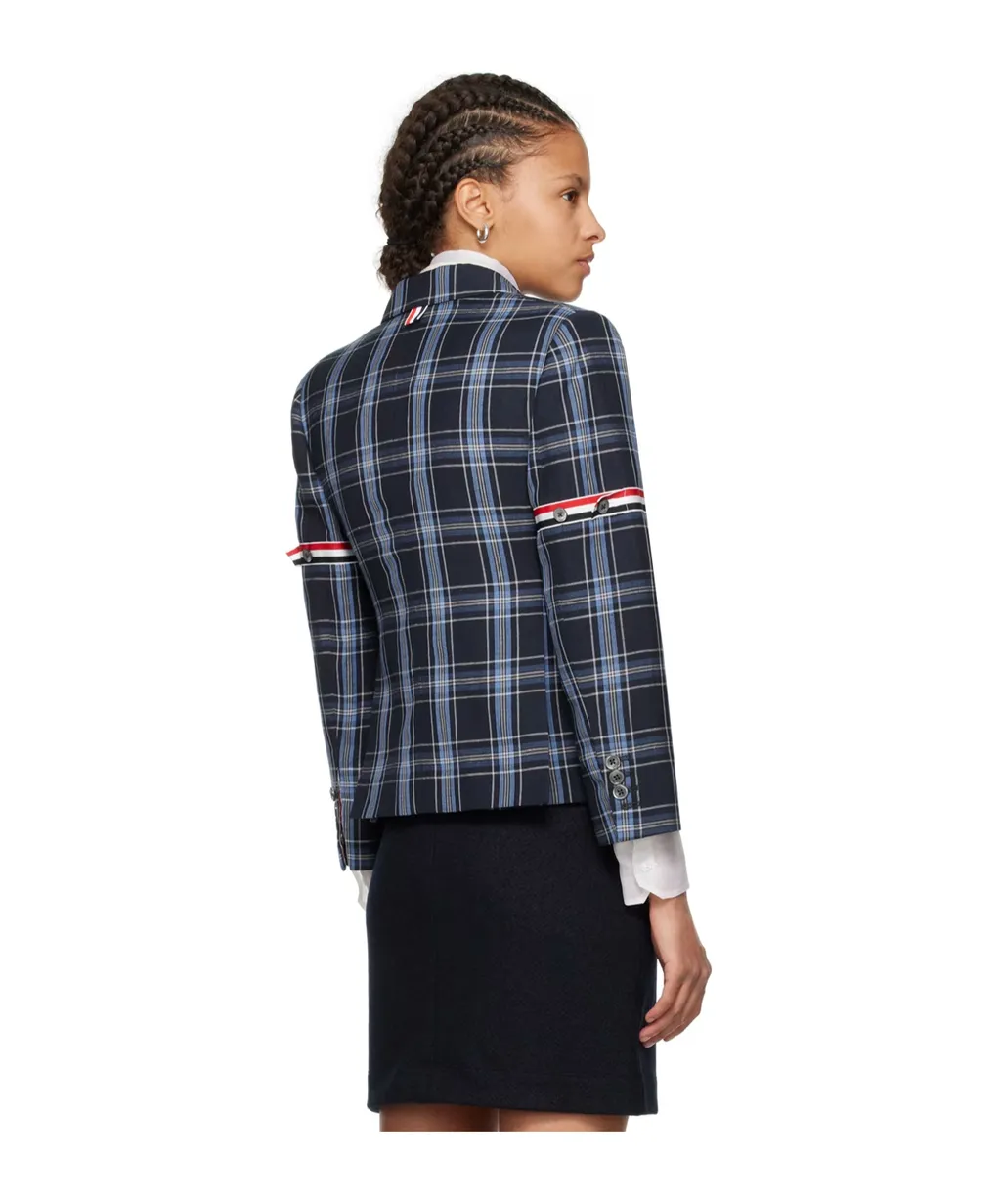 Armband Plaid Suit Coat