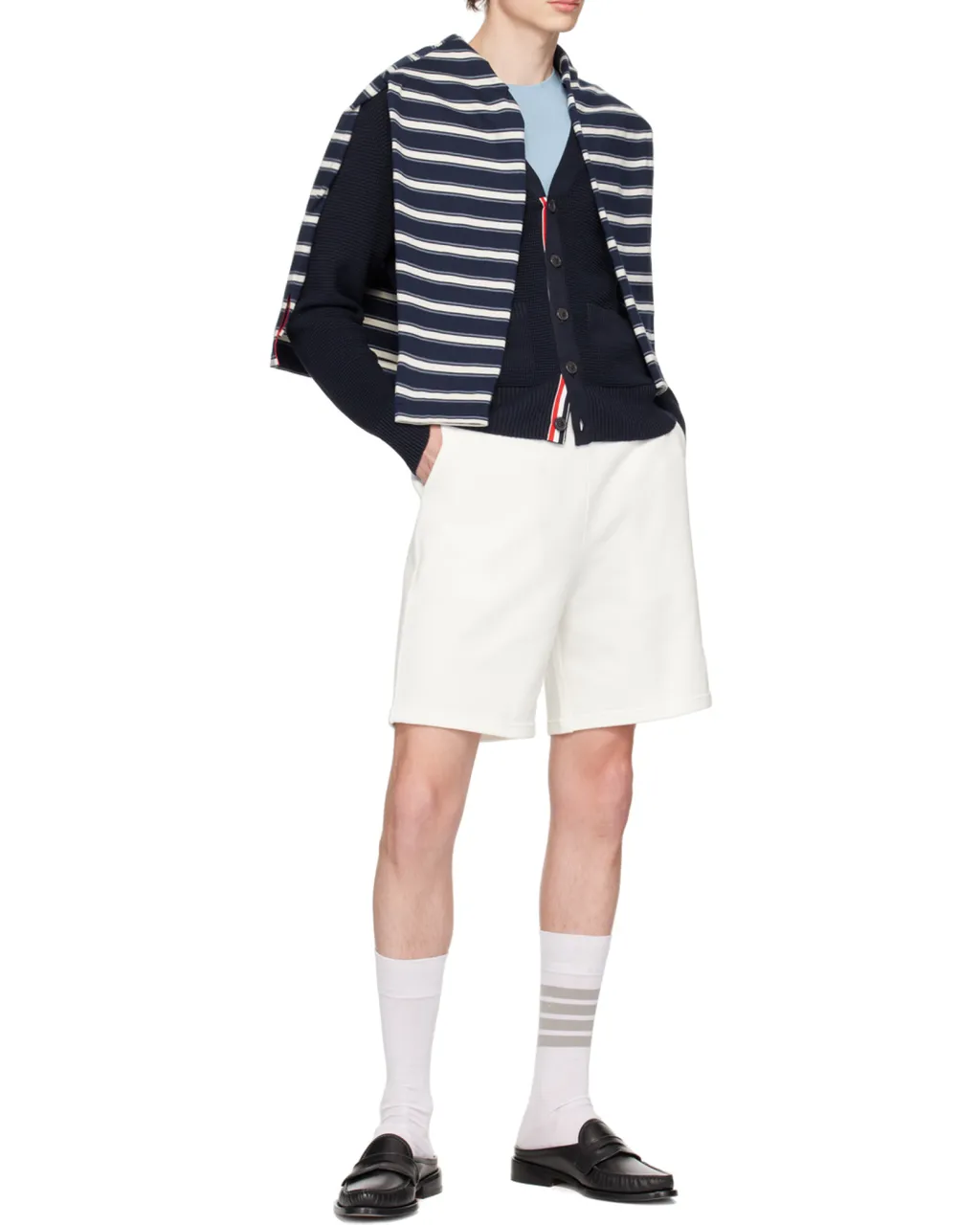 V-Neck Striped Cardigan