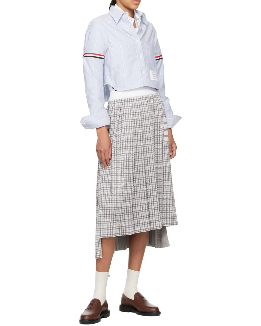 Cropped Logo Detailed Shirt
