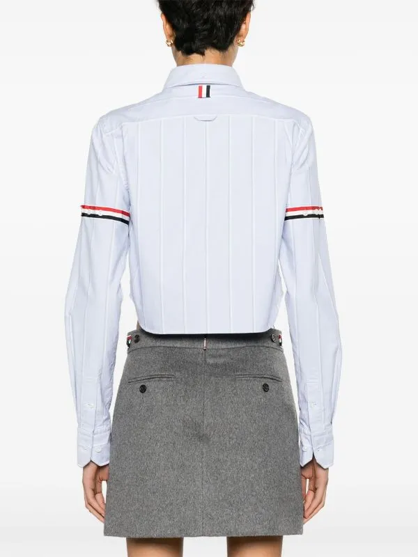 Cropped Logo Detailed Shirt