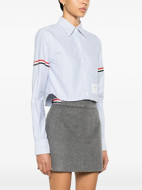 Cropped Logo Detailed Shirt