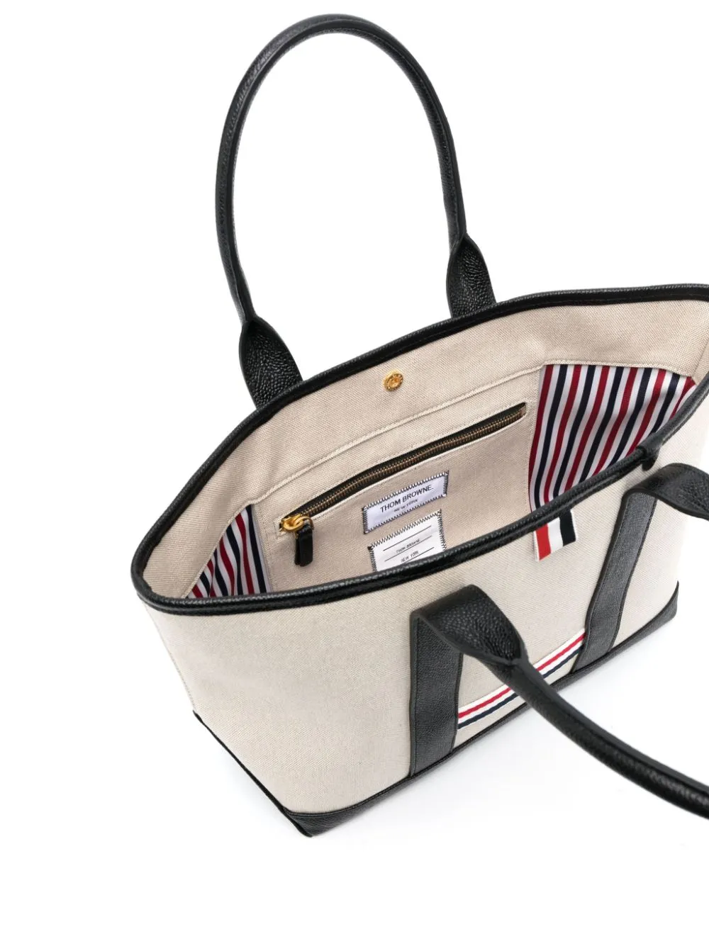 Rwb-Stripe Detailed Top Handle Bag