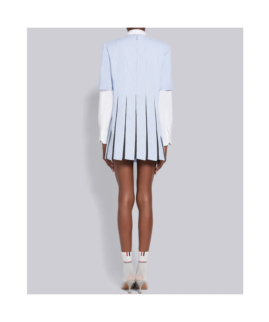 Trompe L'oeil Pleated Mini Dress