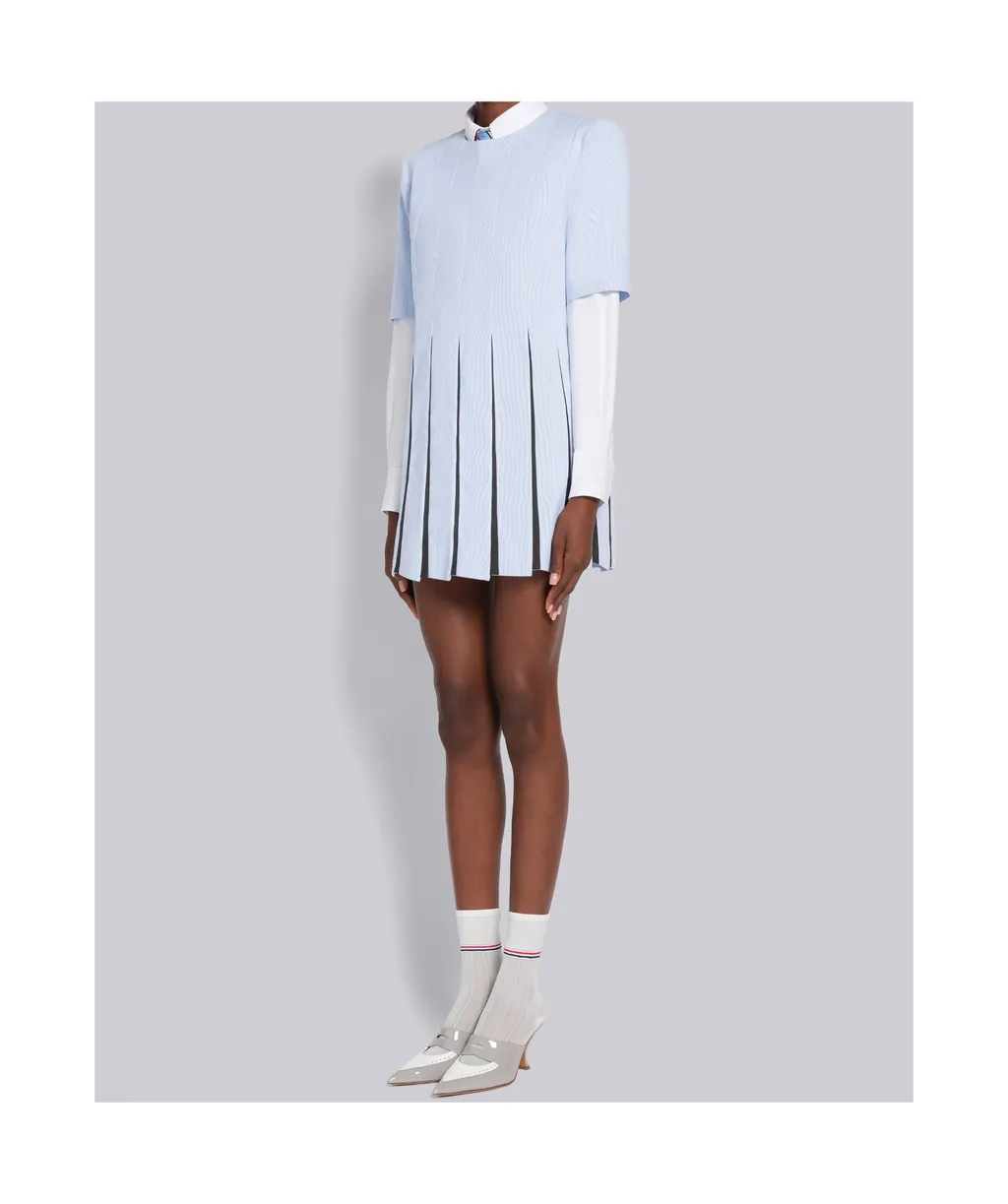 Trompe L'oeil Pleated Mini Dress