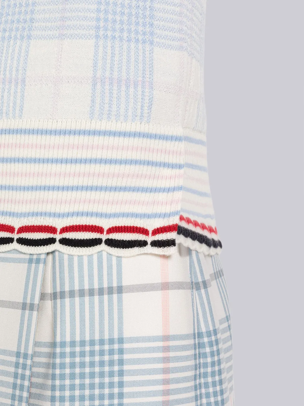 Check-Pattern Knitted Top