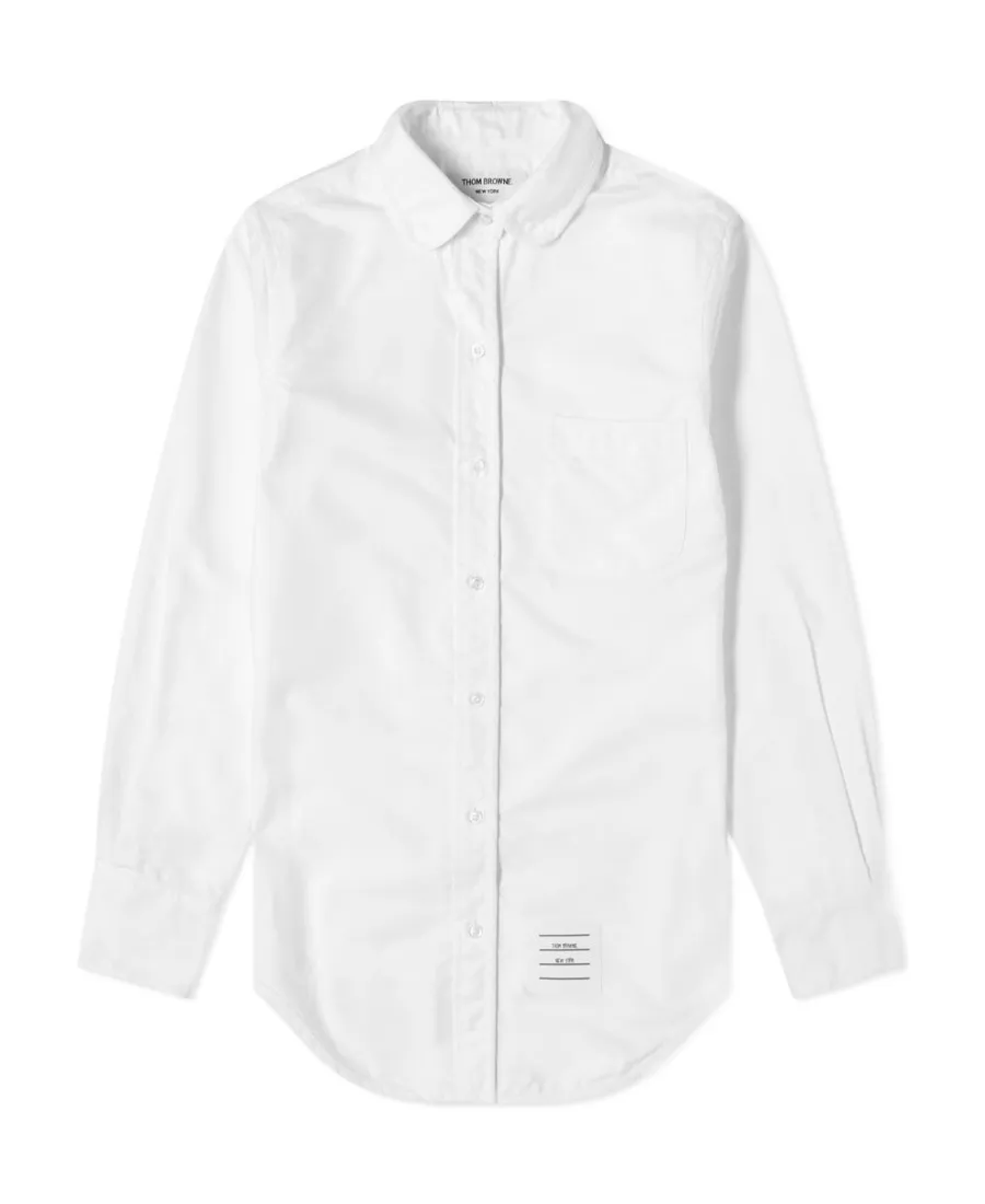 Round-Collar Stripe Detail Shirt