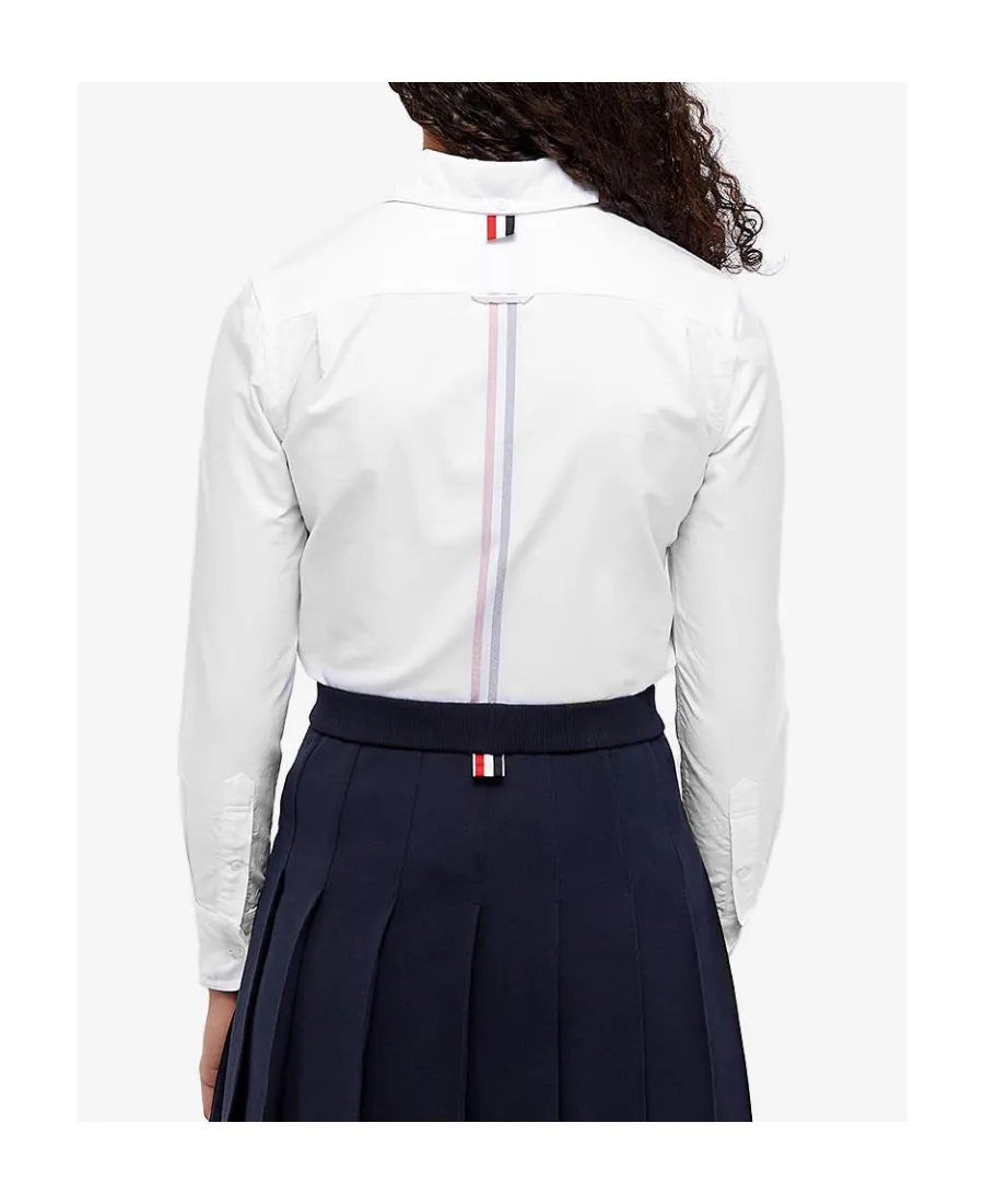 Round-Collar Stripe Detail Shirt