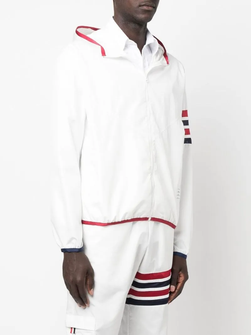 Striped-Detail Hooded Jacket