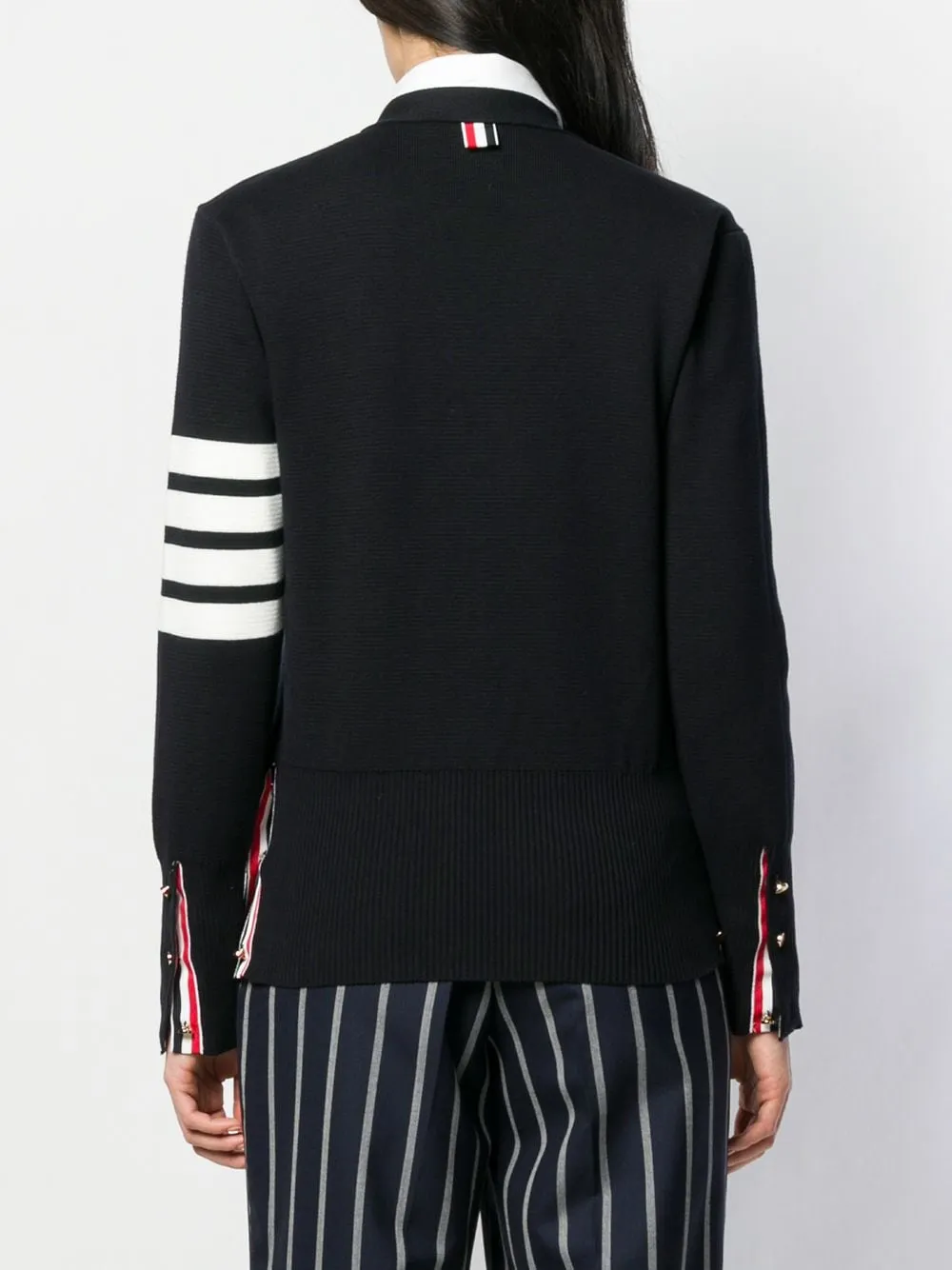 4-Bar Stripe Knitted Cardigan