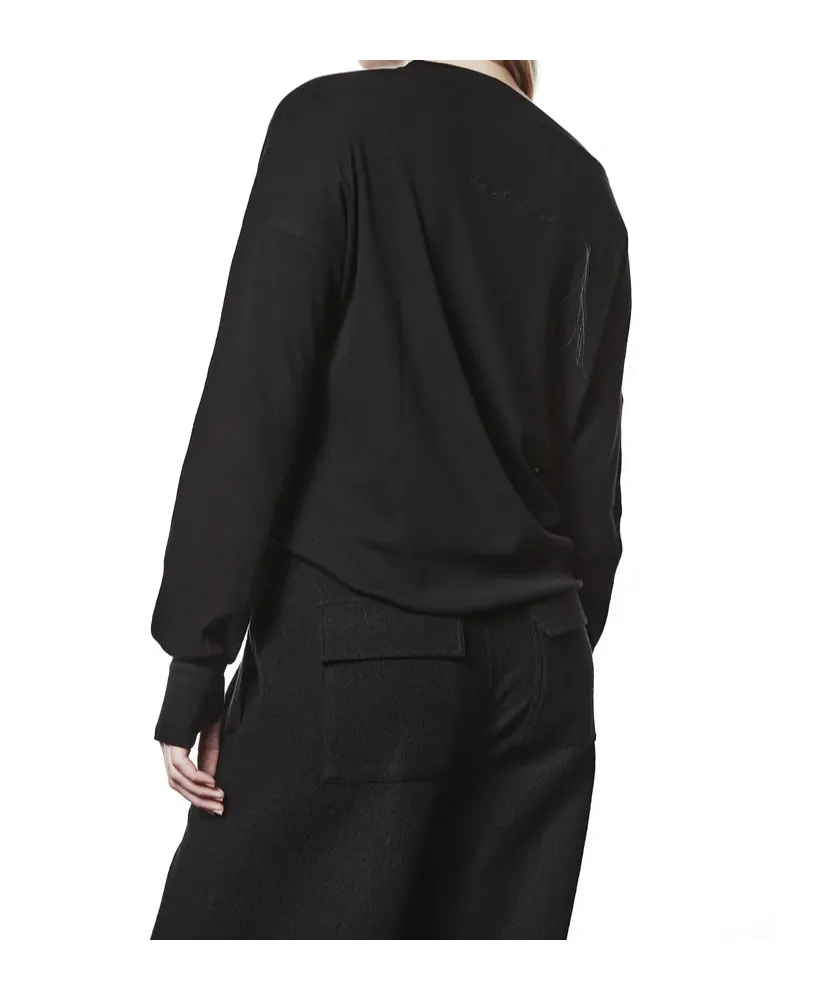 Oversize Longsleeve With Embroidered Wording And Thread Detail
