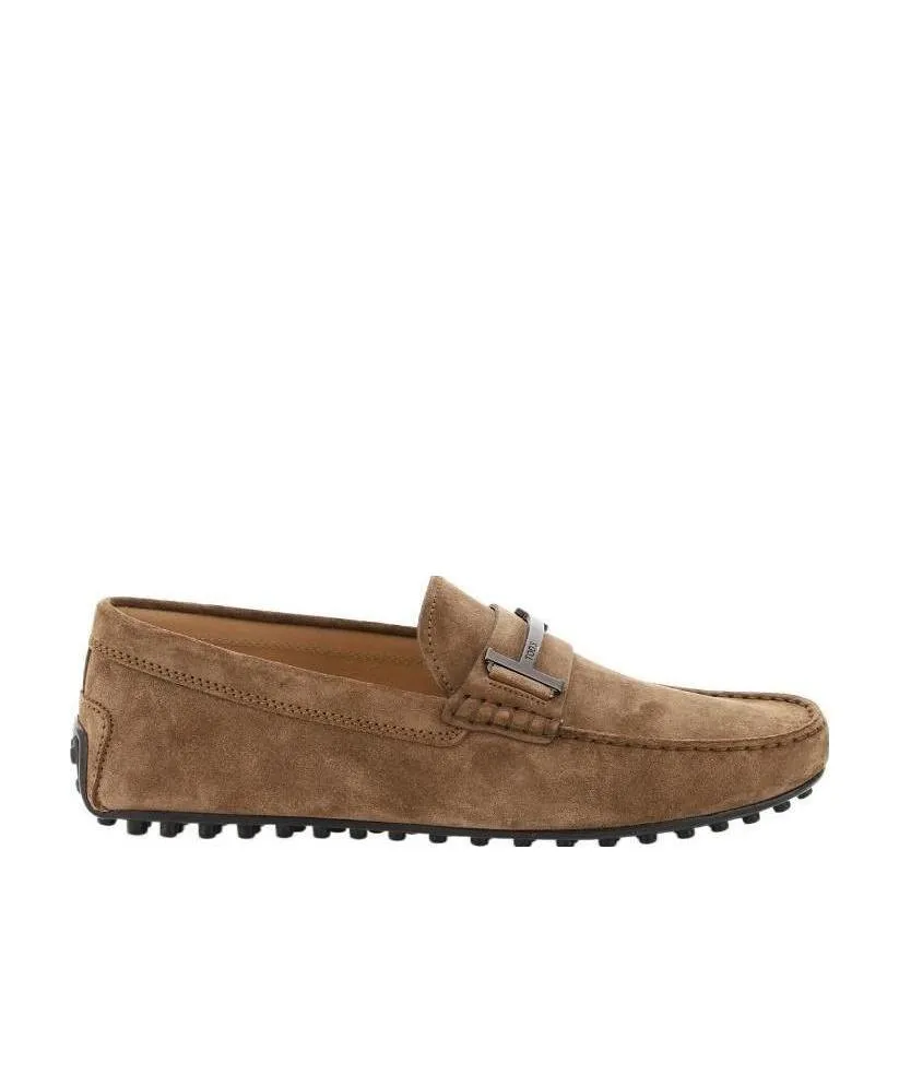 T-Plaque Suede Loafers