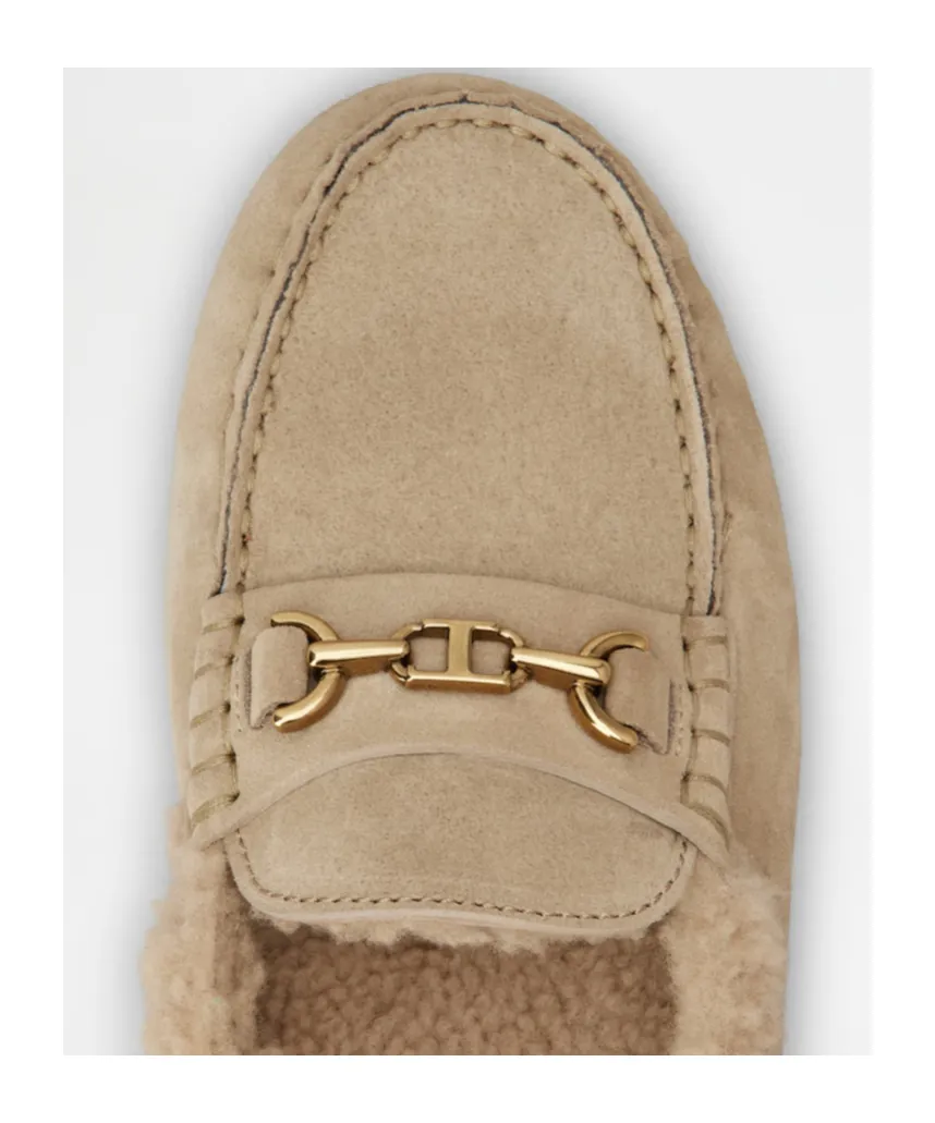 Logo-Plaque Suede Loafers