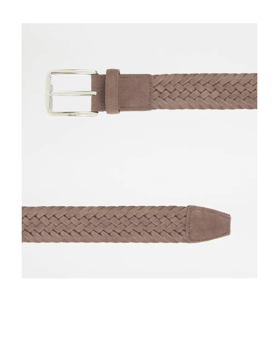 Logo Engraved Detailed Woven Belt