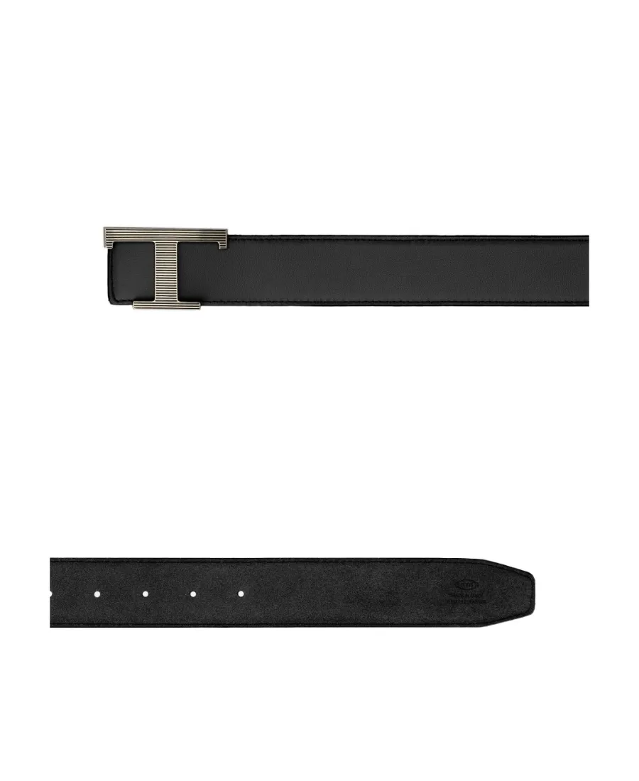 Logo-Buckle Leather Belt