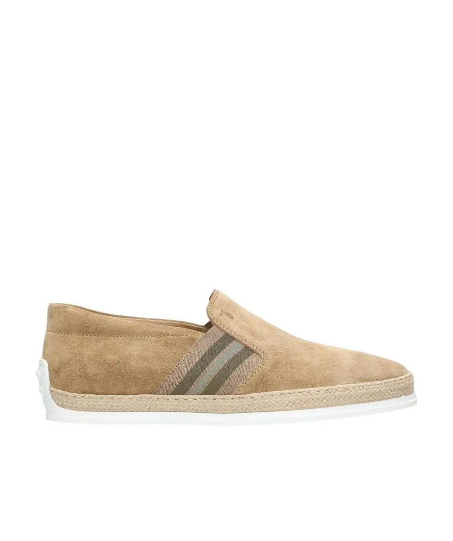Stripe-Detail Suede Loafers