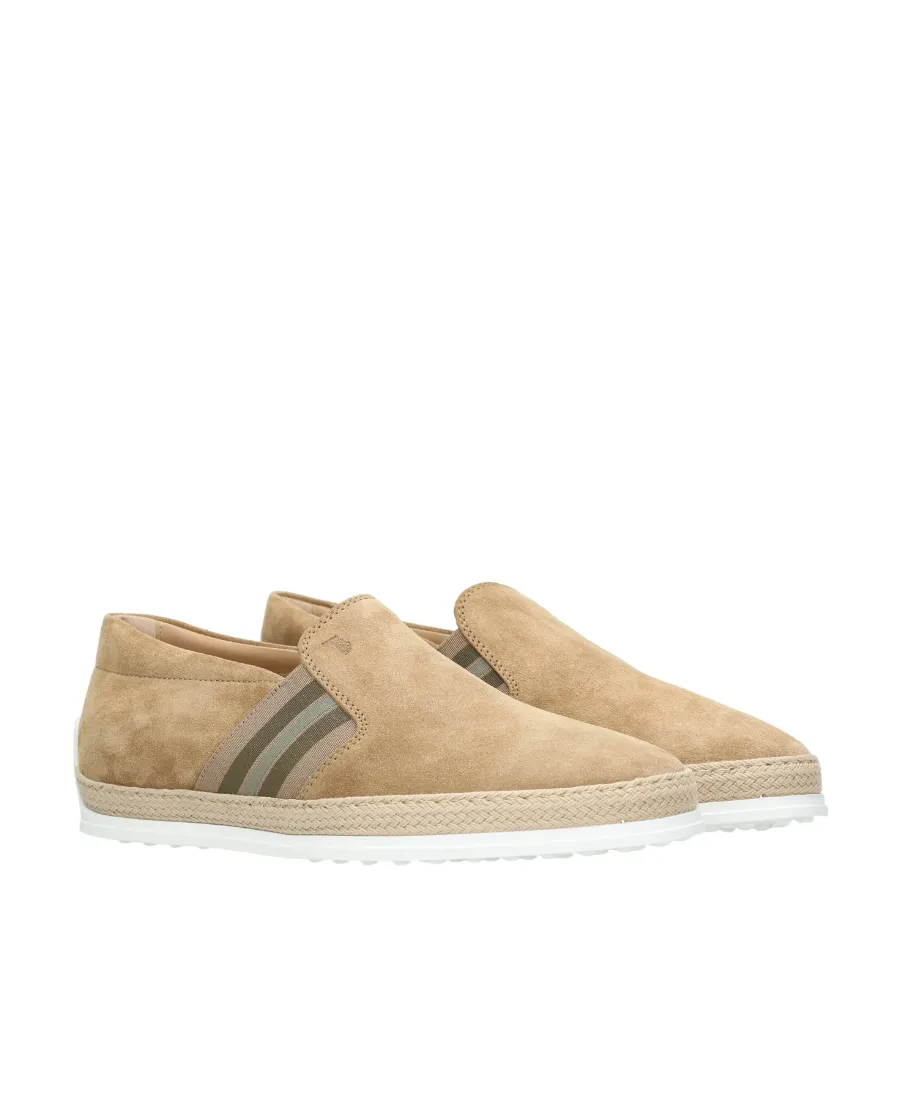 Stripe-Detail Suede Loafers