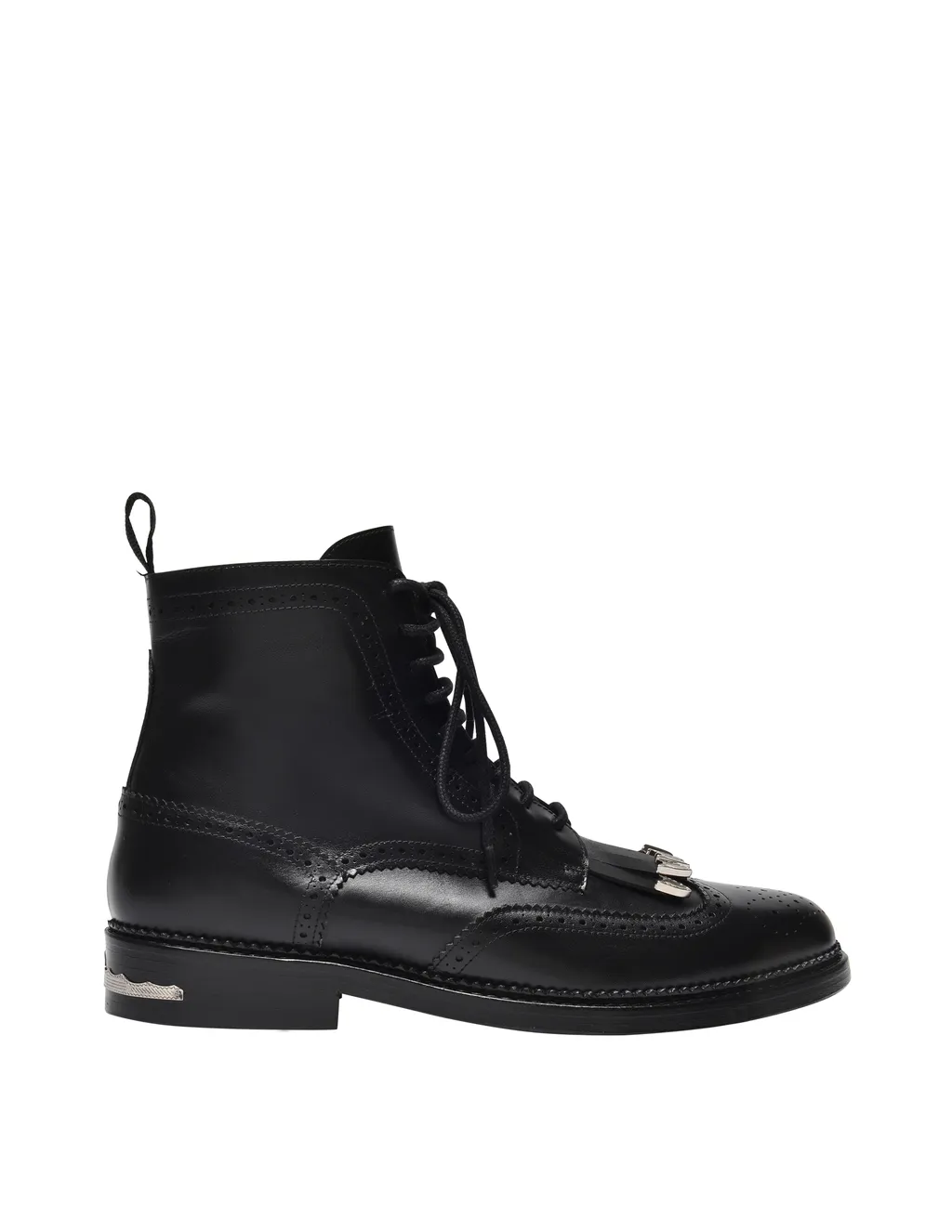 Silver-Detail Lace-Up Boots