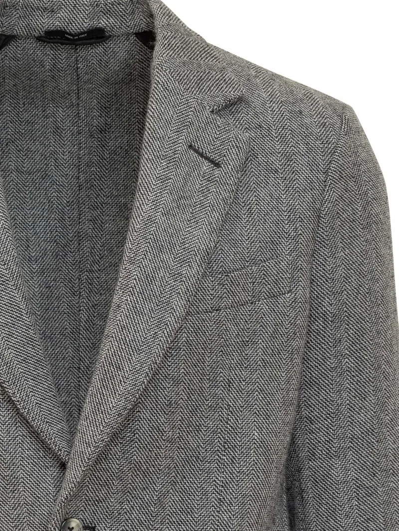 Single Breasted Chevron Pattern Jacket