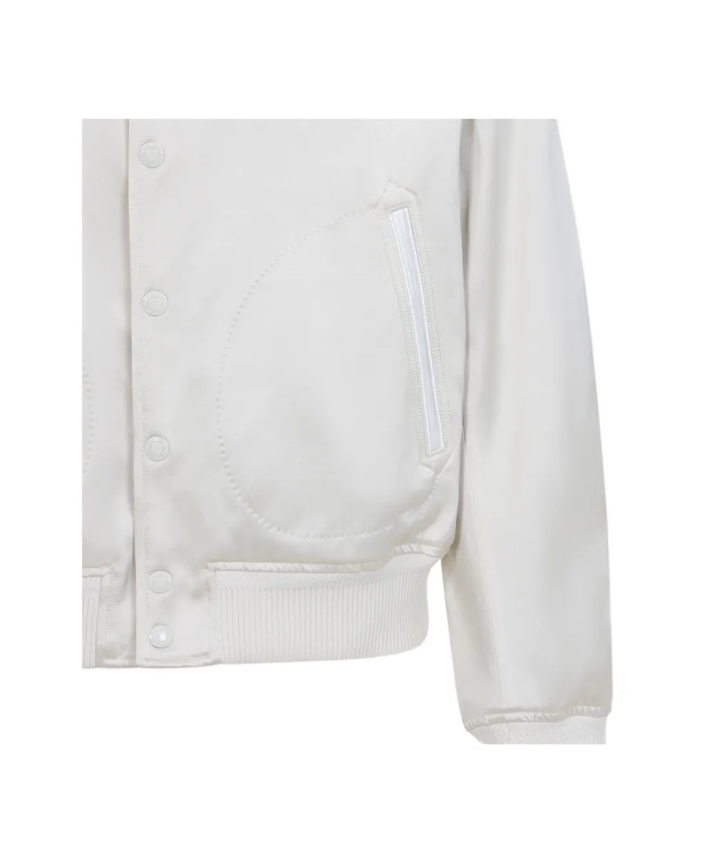 Button-Up Satin Bomber Jacket