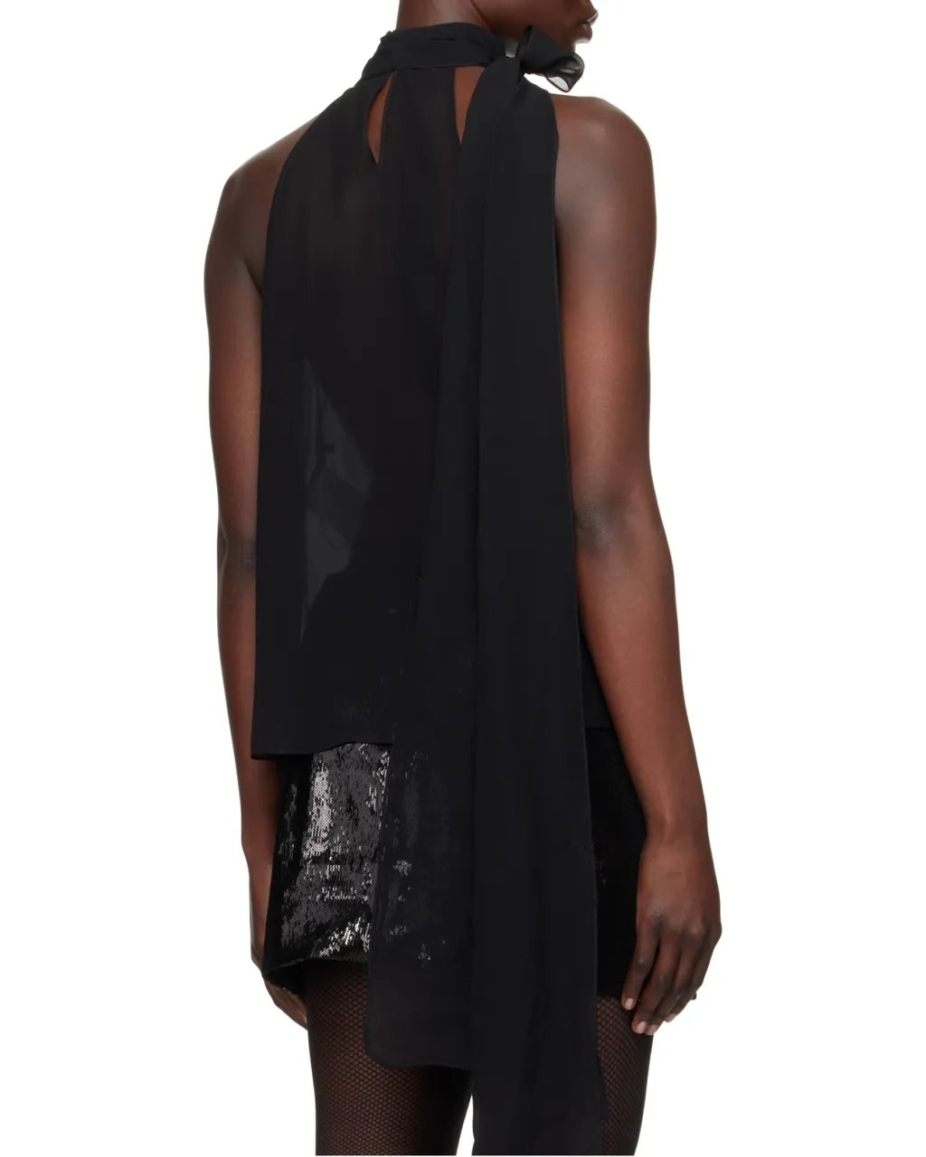 Sleeveless Lavalliere Blouse