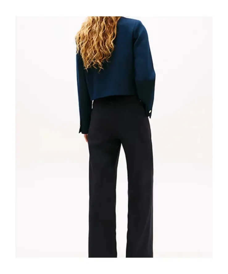Textured Wool Blend Double Breasted Jacket