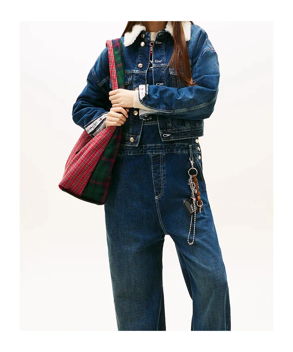 Padded Denim Oversized Trucker Jacket